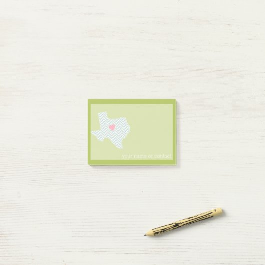Texas Zuhause Staat Liebe mit optionalem benutzerd Post-it Klebezettel (Auf Schreibtisch)