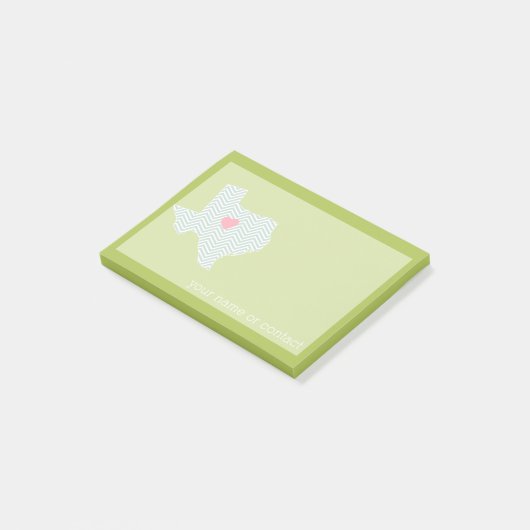 Texas Zuhause Staat Liebe mit optionalem benutzerd Post-it Klebezettel (angewinkelt)