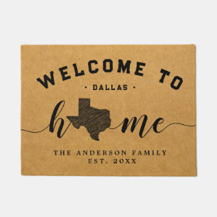 Texas Zuhause Staat Map USA Minimalistisch Willkom Fußmatte