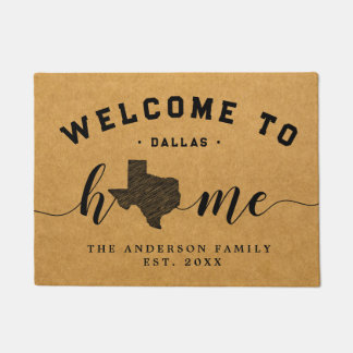 Texas Zuhause Staat Map USA Minimalistisch Willkom Fußmatte
