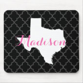 Texas Zuhause Staat Quatrefolie Custom Monogram Mousepad (Vorne)