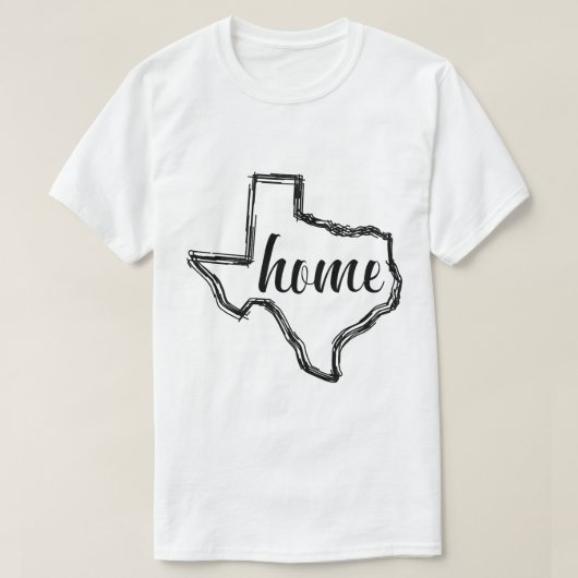 Texas-Zuhause-Staats-Kontur-Karte T-Shirt (Design vorne)