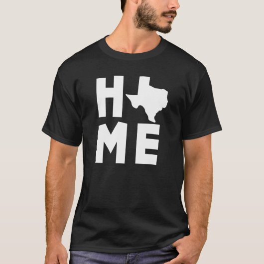 Texas Zuhause Us Staat Map T-Shirt (Vorderseite)