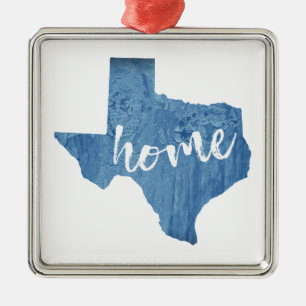 Texas Zuhause Wood Grain Ornament Aus Metall