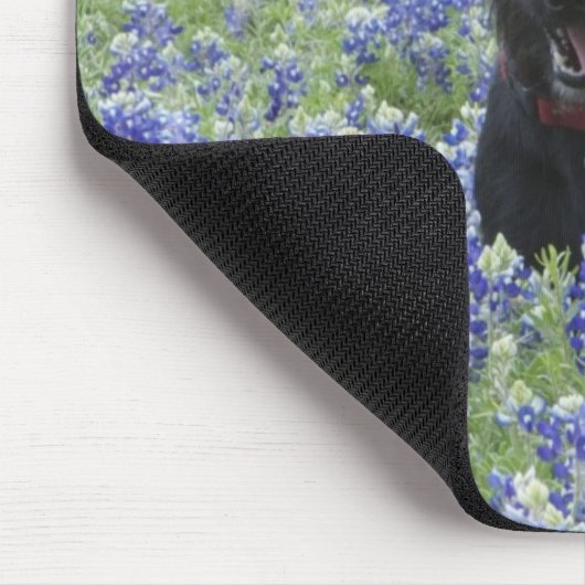 Texasbluebonnets-Feld-niedliches Welpen-HundeFoto Mousepad (Ecke)