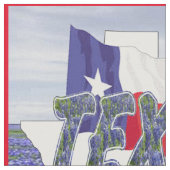 Texasbluebonnets-Flagge und Landschaftsgewebe Stoff (Nahaufnahme)