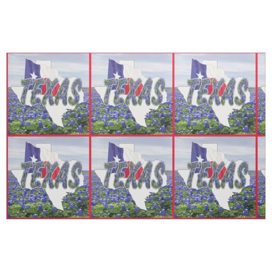 Texasbluebonnets-Flagge und Landschaftsgewebe Stoff (Fat Quarter (45,7 x 55,9 cm))