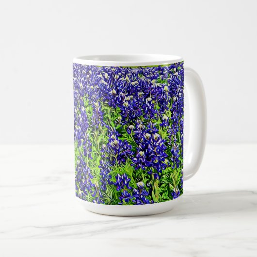 Texasbluebonnets-Grafik-Tasse Kaffeetasse (VorderseiteRechts)