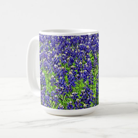 Texasbluebonnets-Grafik-Tasse Kaffeetasse (Vorderseite Links)