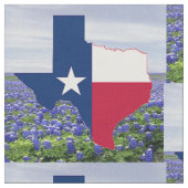 Texasbluebonnets-Texas-Form-Flaggen-Gewebe 4,5" Stoff (Nahaufnahme)