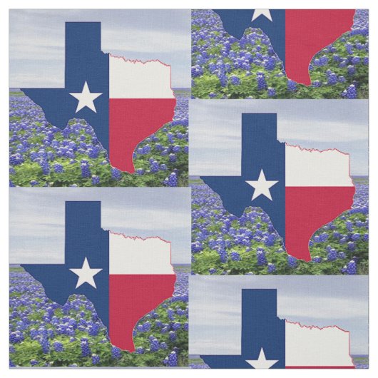Texasbluebonnets-Texas-Form-Flaggen-Gewebe 4,5" Stoff (Muster)