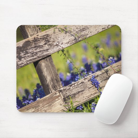 TexasBluebonnets um einen Land-Zaun Mousepad (Mit Mouse)