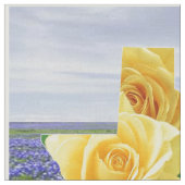 TexasBluebonnets und gelbes Rosen-Gewebe Stoff (Nahaufnahme)
