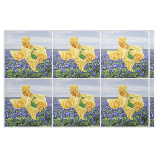 TexasBluebonnets und gelbes Rosen-Gewebe Stoff (Fat Quarter (45,7 x 55,9 cm))