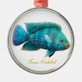 TexasCichlid Carpintis Aquarium-Fisch-Verzierung Silbernes Ornament (Vorne)