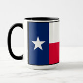 Texasflagge mit Bluebonnets auf schwarz, Tasse (Links)