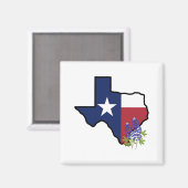 Texasflagge mit Staat Blume Bluebonnet Magnet (Vorderseite/Rückseite)