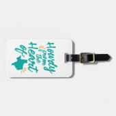 Texasgrüß dich Gepäckanhänger, Türkis Gepäckanhänger (Vorderseite horizontal)