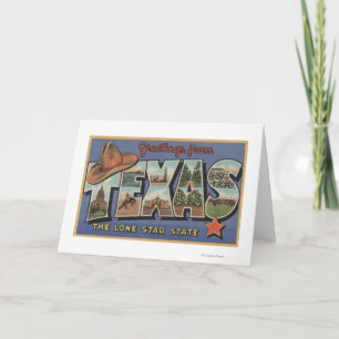 TexasGrüße vom einstündigen Staat Karte