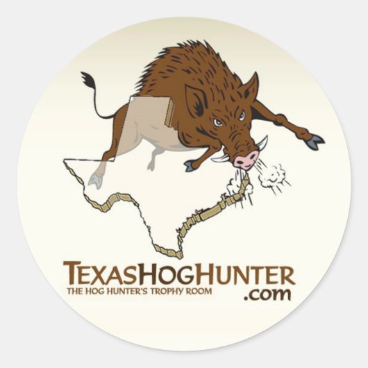 TexasHogHunter.com Runder Aufkleber (Vorderseite)