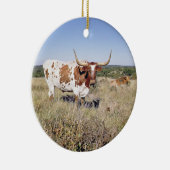 Texaslonghorn-Zucht (Foto) Keramik Ornament (Rechts)