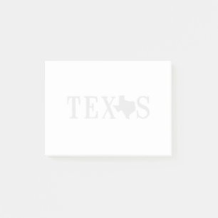 Texasname mit Staat-Druckbuchstabe Post-it Klebezettel