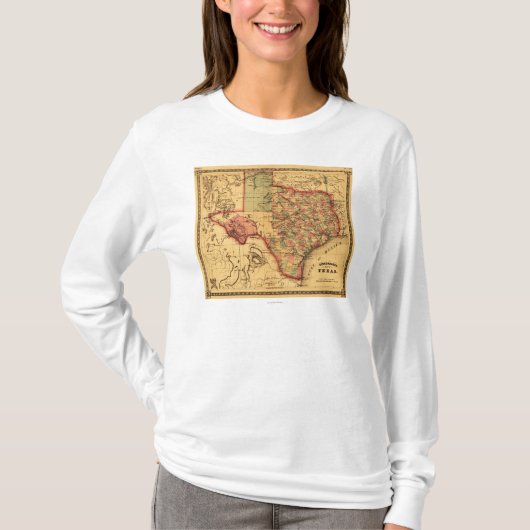 TexasPanoramic Karte T-Shirt (Vorderseite)