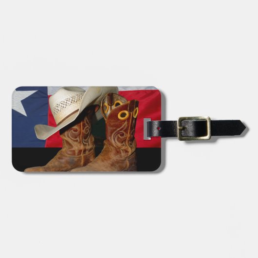 Texasstiefel und -Hat.jpg Gepäckanhänger (Vorderseite horizontal)