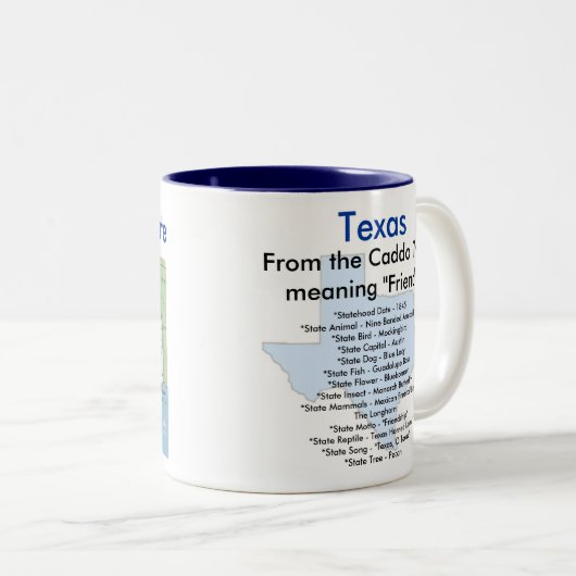 Texassymbole u. -karte zweifarbige tasse (VorderseiteRechts)