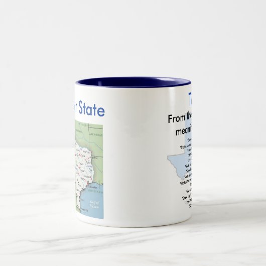 Texassymbole u. -karte zweifarbige tasse (Mittel)