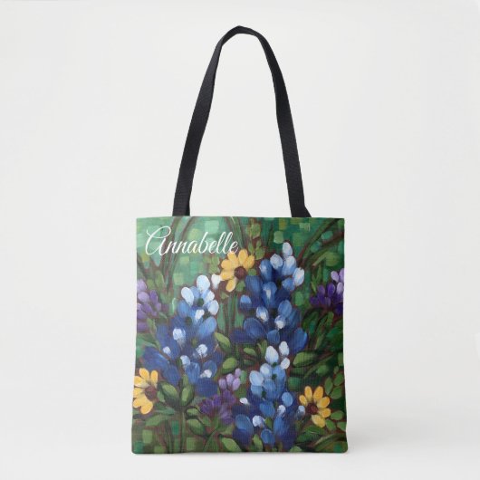 "TexasWildblumen-bluebonnets-" kundenspezifische Tasche (Vorderseite)