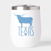 Texasymbole, Longhorn, blau
