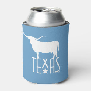 Texasymbole, Longhorn, blau Dosenkühler