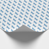 Texasymbole, Longhorn, blau Geschenkpapier (Ecke)