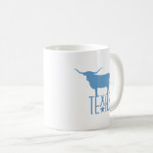 Texasymbole, Longhorn, blau Kaffeetasse (VorderseiteRechts)