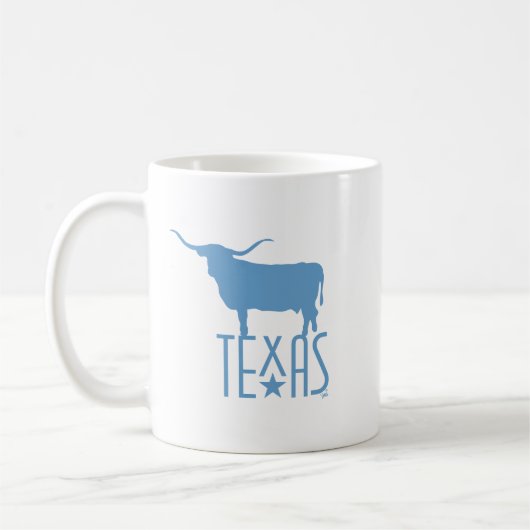 Texasymbole, Longhorn, blau Kaffeetasse (Links)