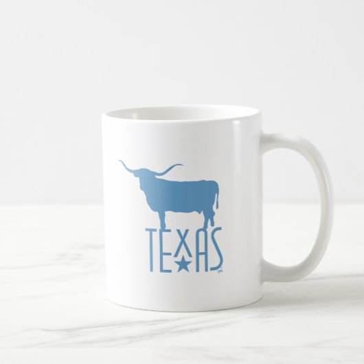 Texasymbole, Longhorn, blau Kaffeetasse (Rechts)