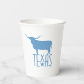 Texasymbole, Longhorn, blau Pappbecher (Rückseite)
