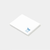 Texasymbole, Longhorn, blau Post-it Klebezettel (angewinkelt)