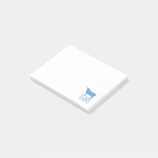 Texasymbole, Longhorn, blau Post-it Klebezettel (angewinkelt)