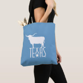 Texasymbole, Longhorn, blau Tasche (Von Nahem)