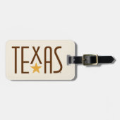 Texasymbole, Longhorn, braun Gepäckanhänger (Vorderseite horizontal)