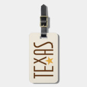 Texasymbole, Longhorn, braun Gepäckanhänger (Vorderseite vertikal)