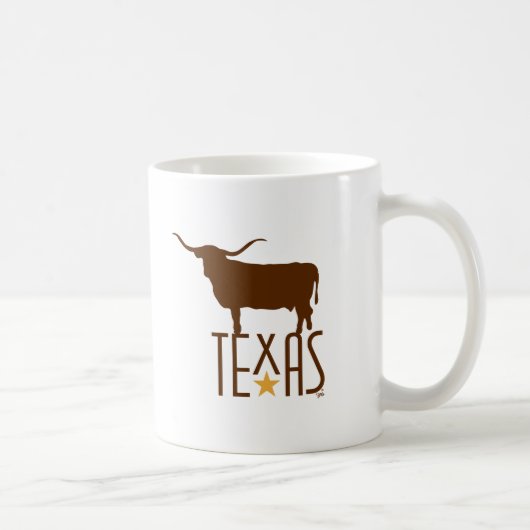 Texasymbole, Longhorn, braun Kaffeetasse (Rechts)