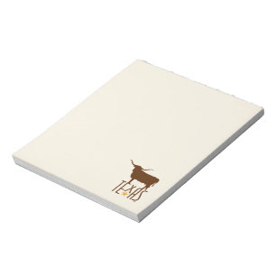 Texasymbole, Longhorn, braun Notizblock