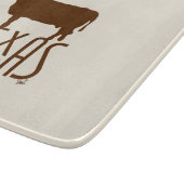 Texasymbole, Longhorn, braun Schneidebrett (Ecke)