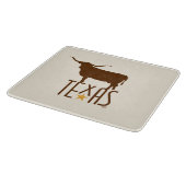 Texasymbole, Longhorn, braun Schneidebrett (Ecke)