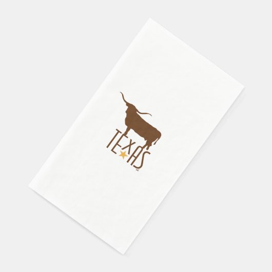 Texasymbole, Longhorn, braun Serviette (Ecke)