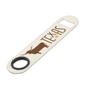 Texasymbole, Longhorn, braun Speed Flaschenöffner (Vorderseite Schrägansicht)
