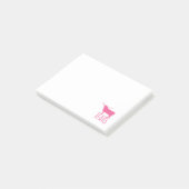 Texasymbole, Longhorn, rosa Post-it Klebezettel (angewinkelt)